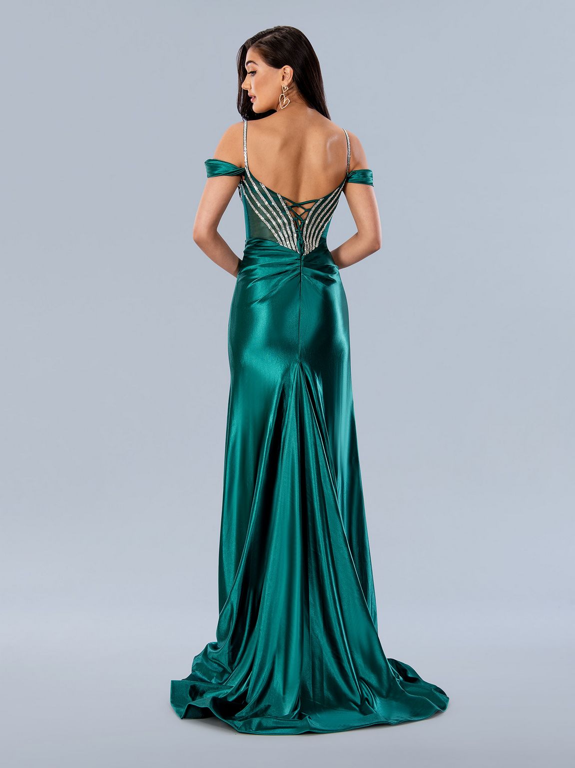 Navy Stella Couture 24190 Long Formal Prom Beaded Dress for $389.99