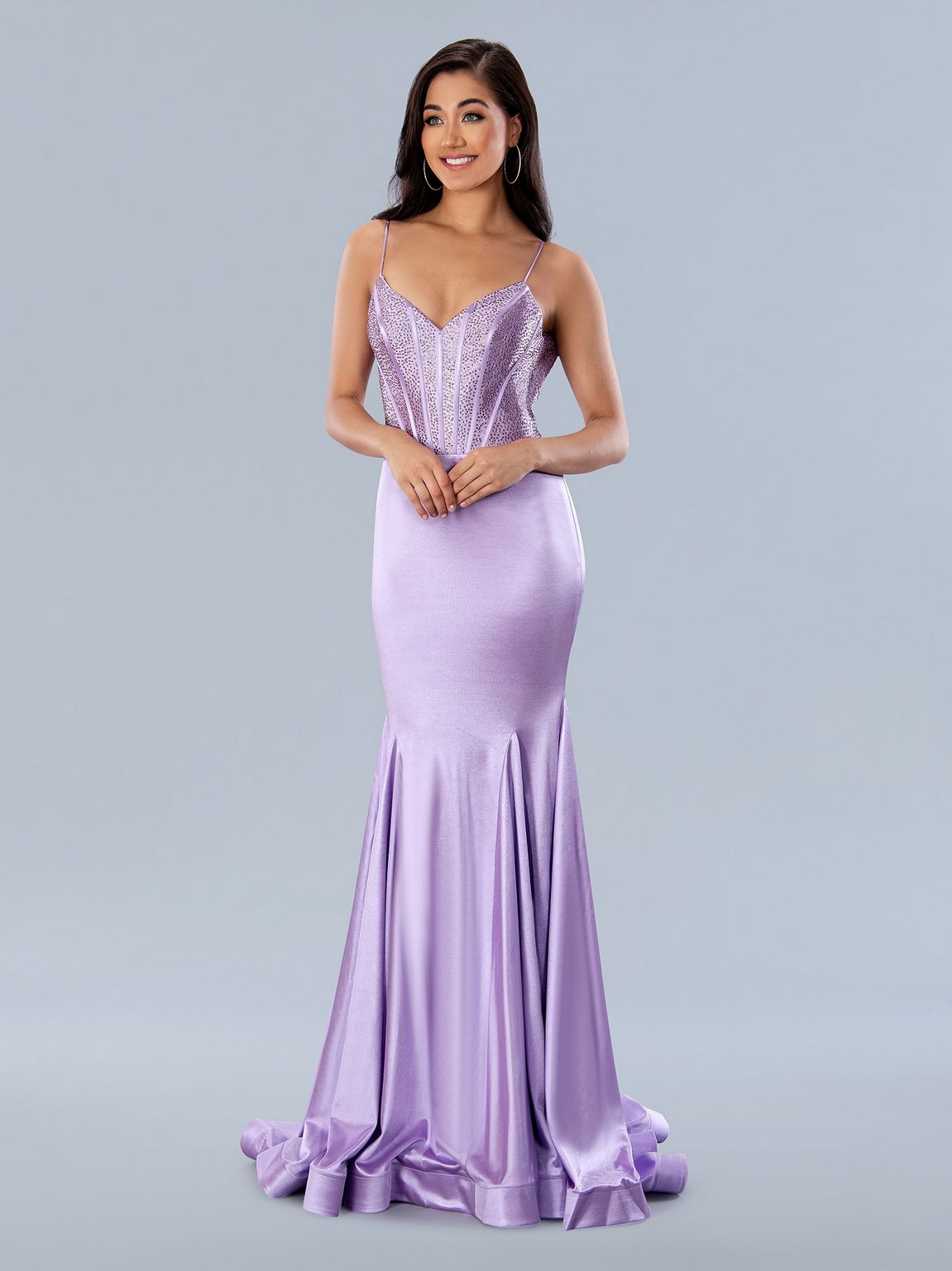 Prom Dresses Formal Long Prom Fitted Dress Lilac