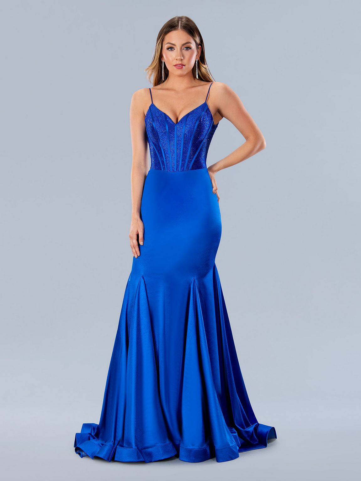 Prom Dresses Formal Long Prom Fitted Dress Royal