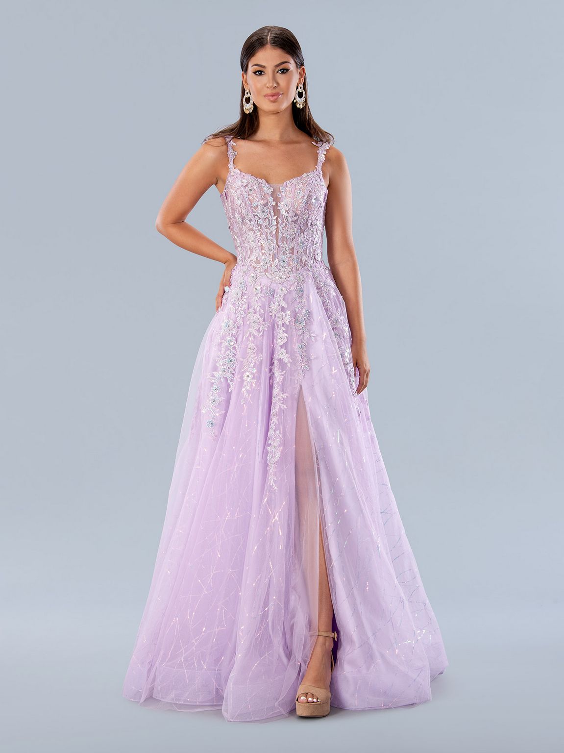 Prom Dresses Formal Long Sequin Prom Dress Lilac