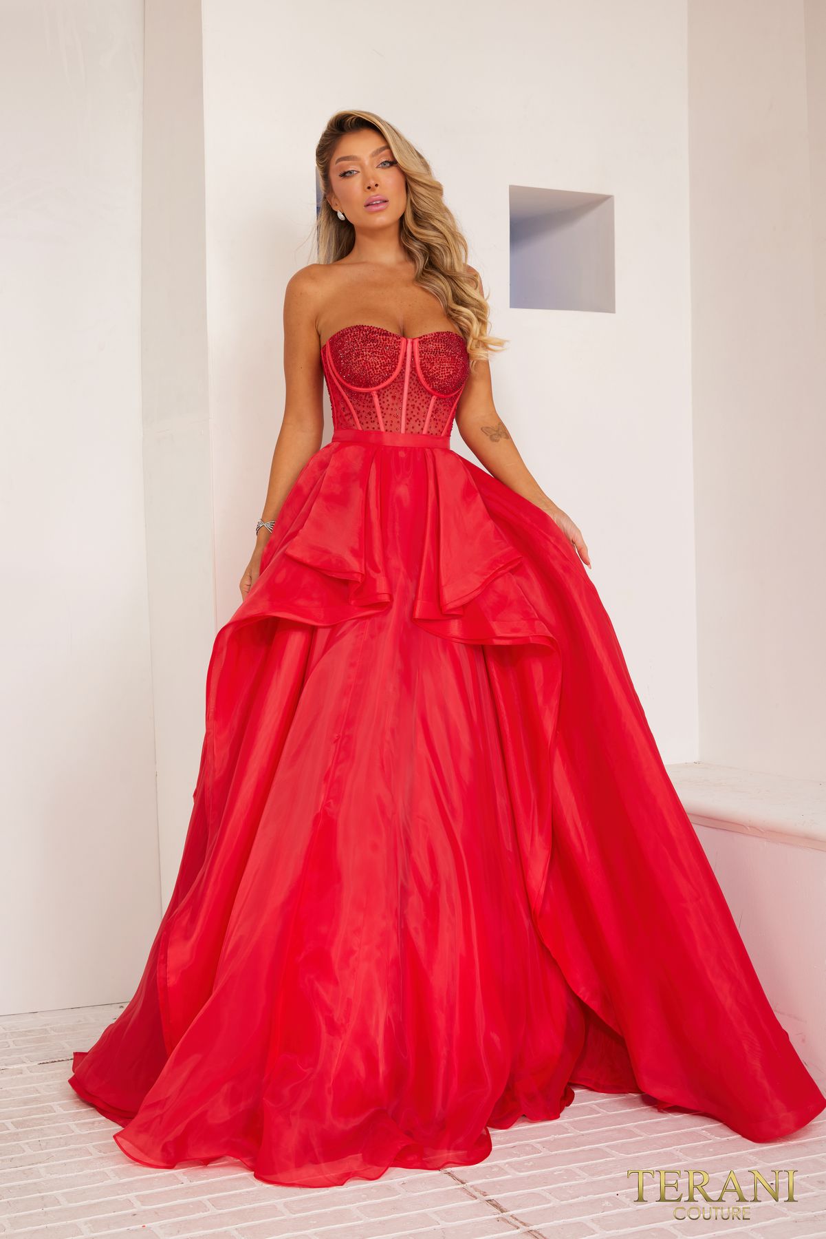 Terani Couture 241P2209 Sweetheart Prom Long Ballgown