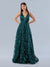 Prom Dresses Floral Sequin Long Formal Prom Dress Green