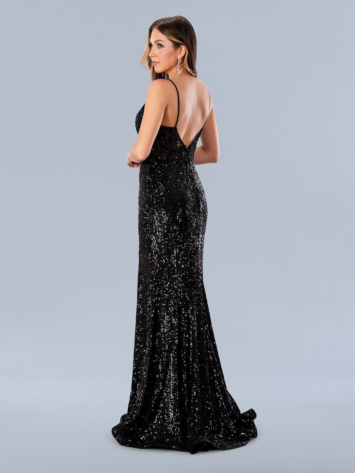 Prom Dresses Beaded Long Formal Sequin Prom Dress Black