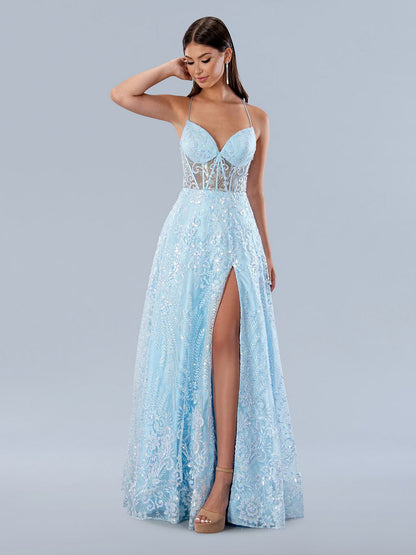 Prom Dresses Long Formal Prom Sequin Dress Blue
