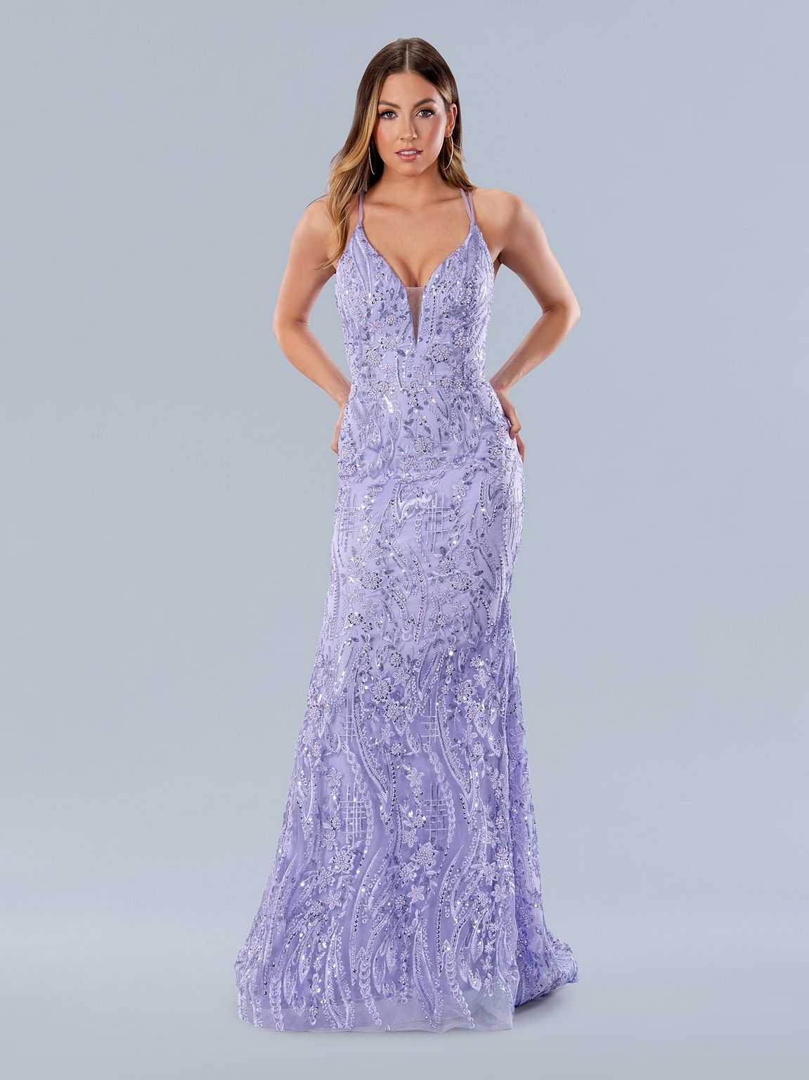 Lilac Stella Couture 24231 Sequin Long Formal Prom Dress for $419.99 ...