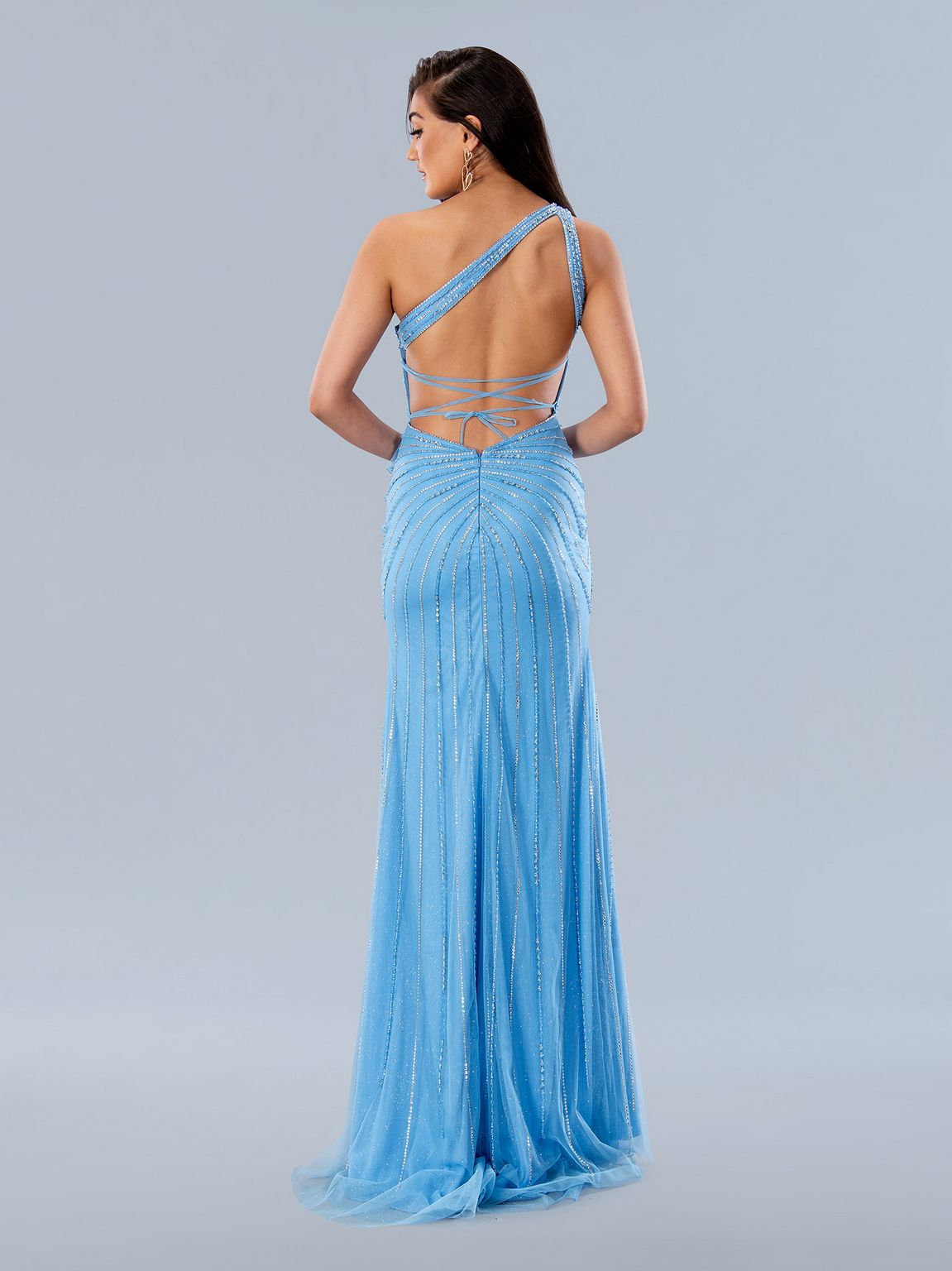 Prom Dresses Glitter Prom Long Formal Ruffle Dress Blue
