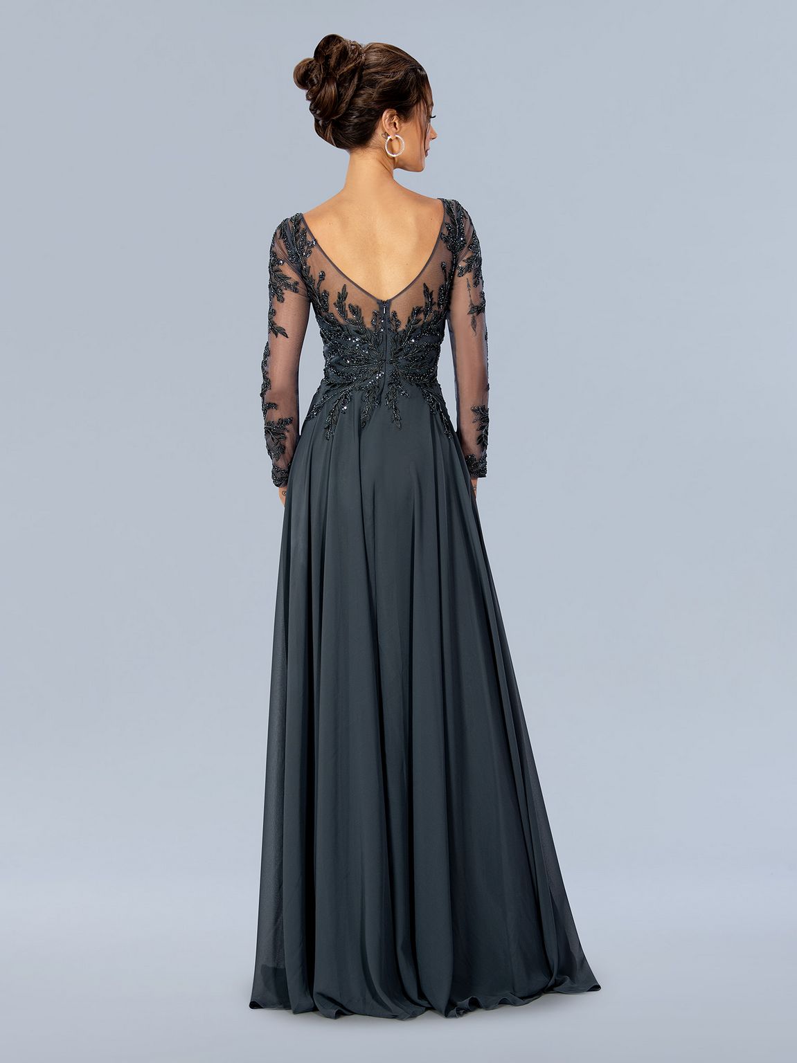 Charcoal Stella Couture 24308 Formal Long Sleeve Mother of the Bride