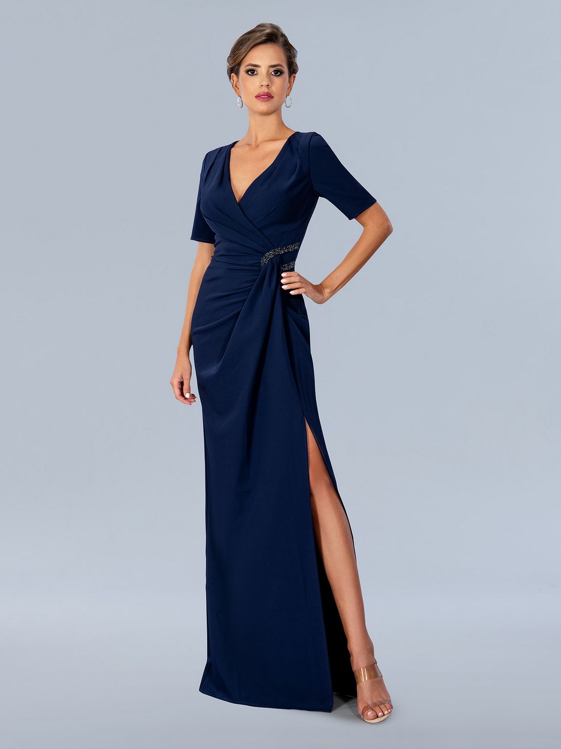Navy Stella Couture 24317 Mother of the Bride Long Formal Dress for