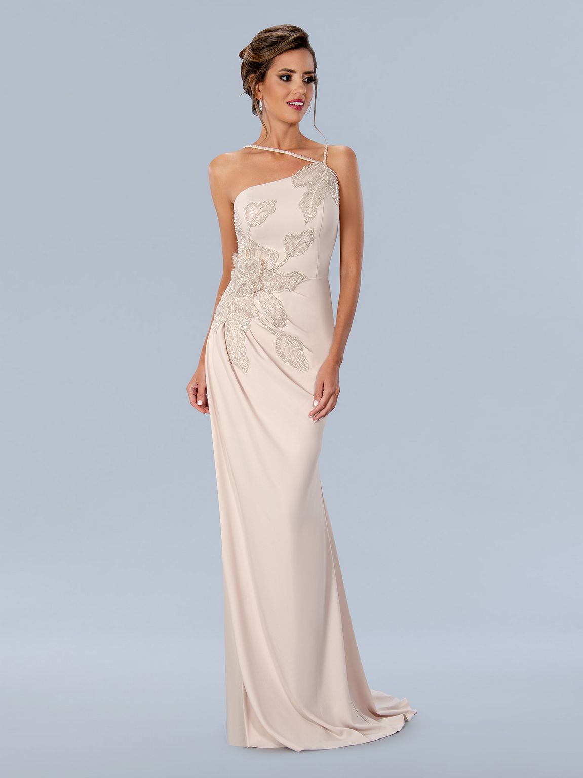 Formal Dresses Long Formal 3D Flower Prom Dress Champagne
