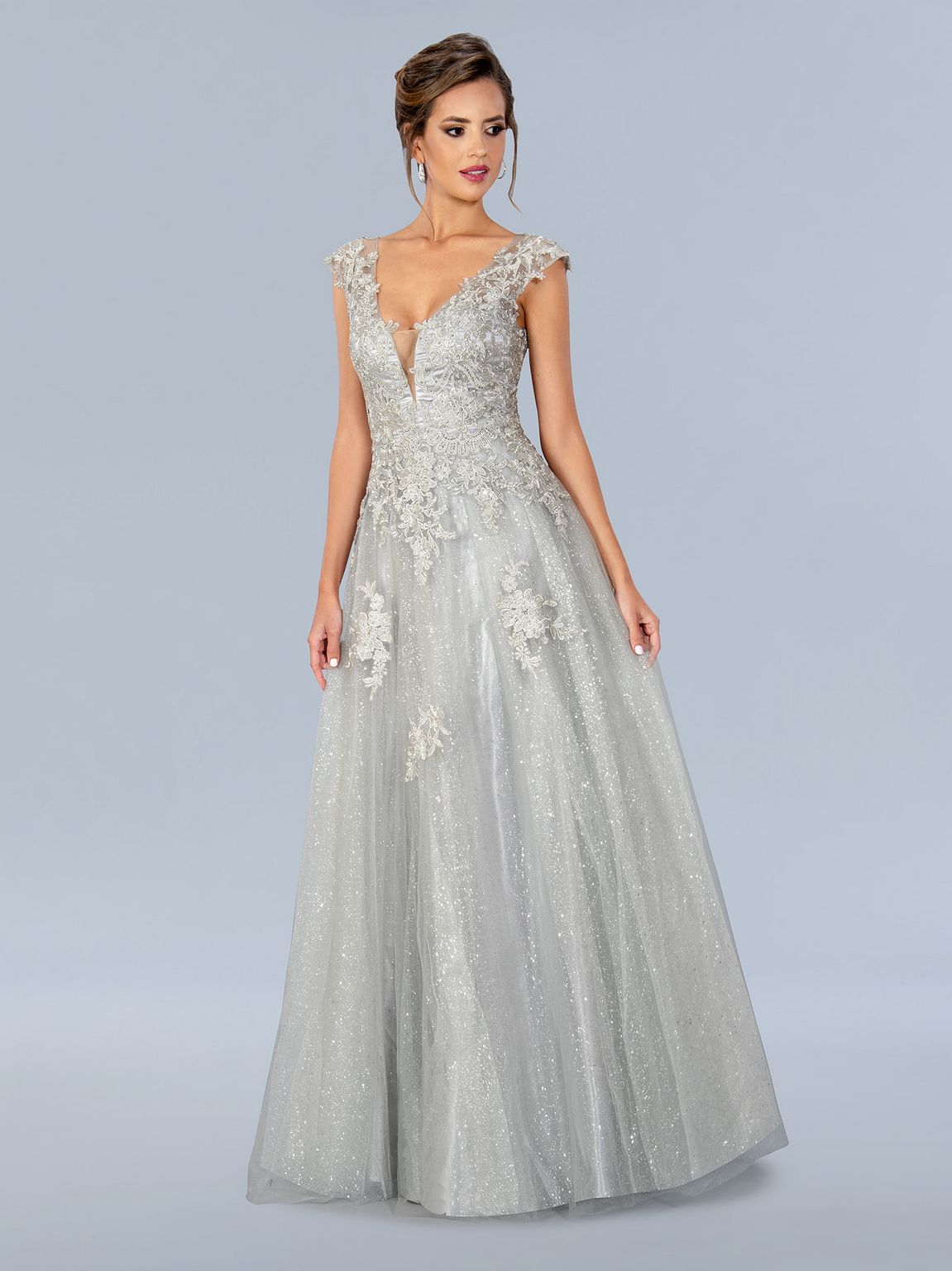 Formal Dresses Long Formal Glitter Prom Dress Silver