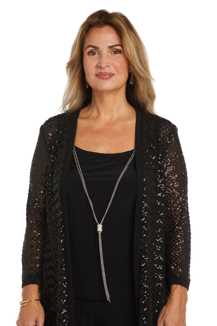 R&M Richards 2450 Formal Sequin Jacket Pant Suit Set