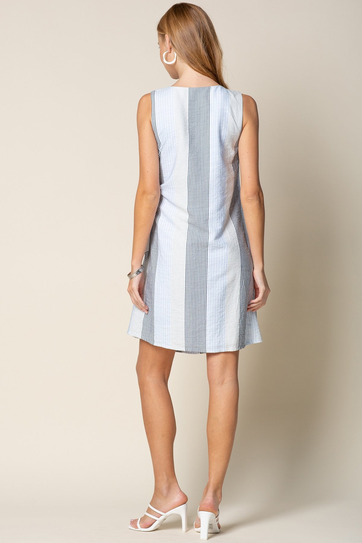 Cocktail Dresses Short Sleeveless Wrap Dress Blue