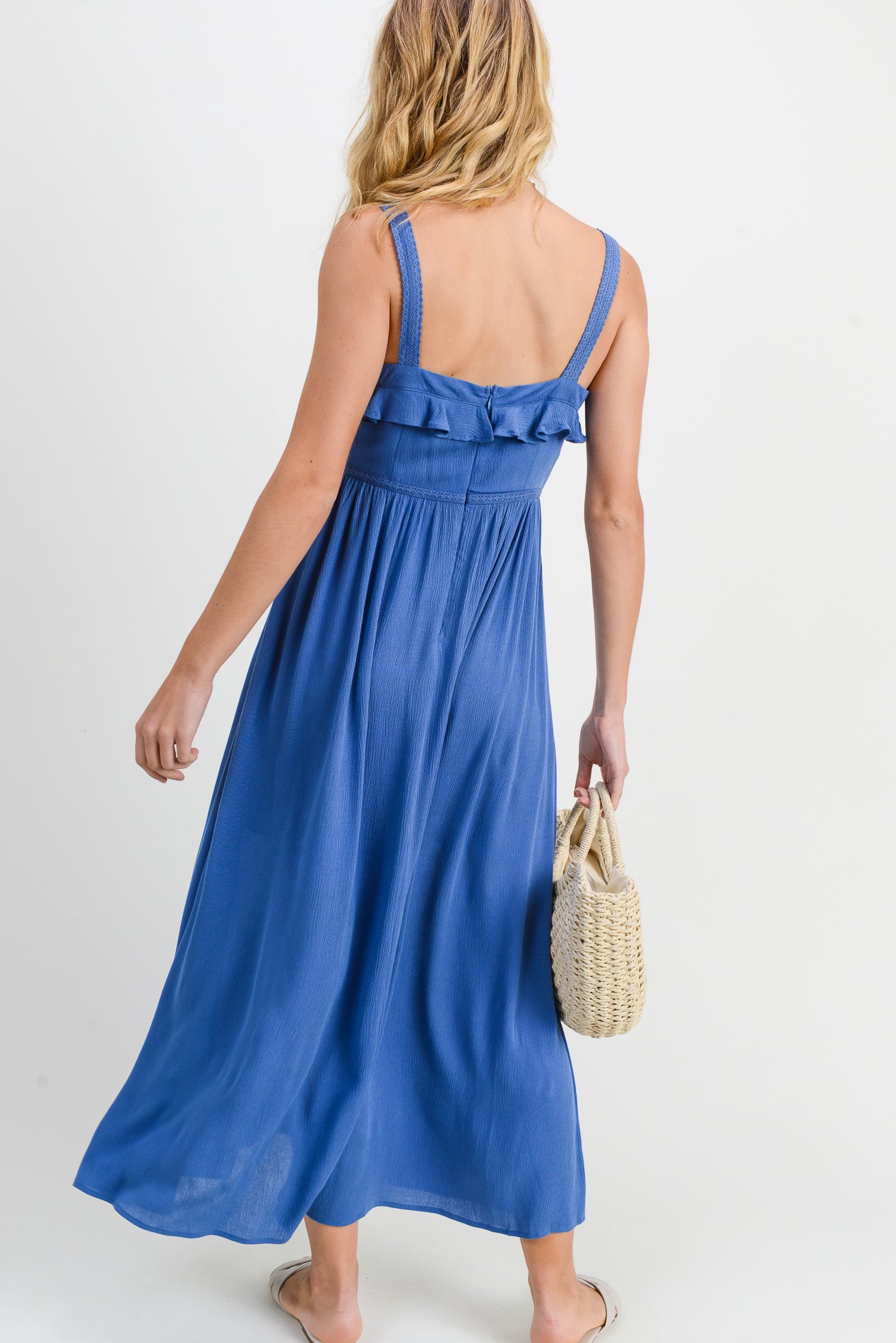 Ruffle Crochet Lace Maxi Dress