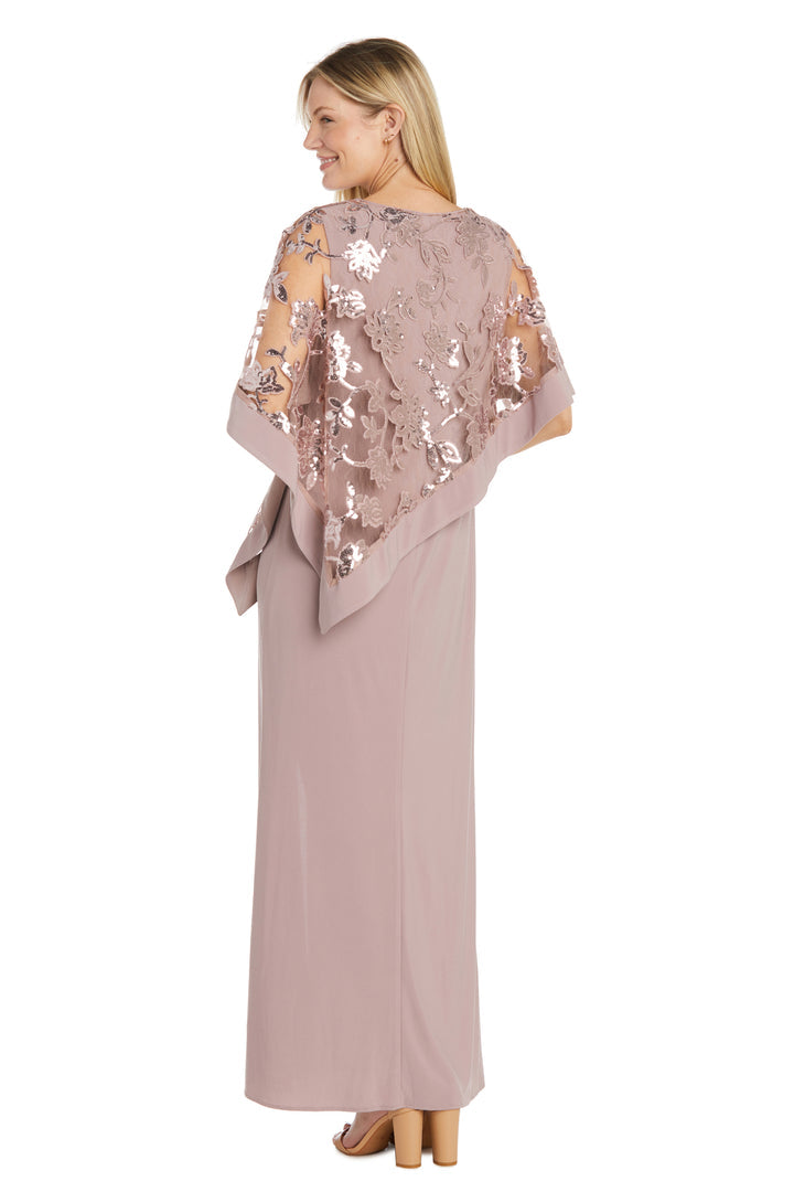 R&M Richards 2551 Long Sequin Mother of the Bride Poncho Dress