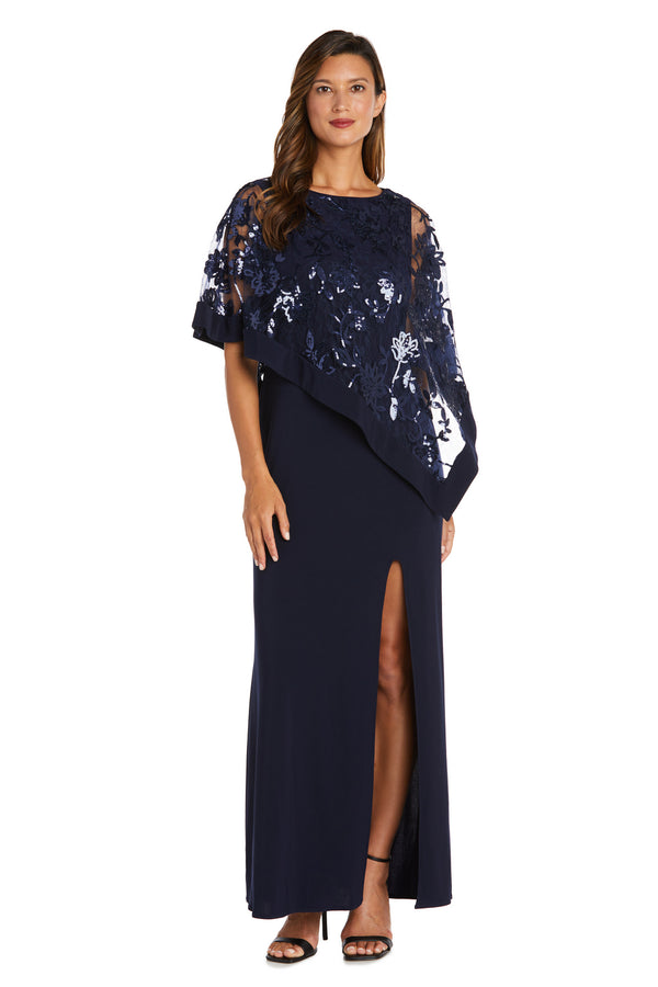 Long Sequin Dress Mother of the Bride Poncho R&M Richards 2551