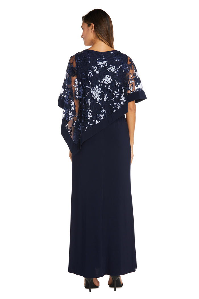 Mother of the Bride Dresses Long Sequin Mother of the Bride Poncho Dress Navy