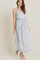 Cocktail Dresses Sleeveless Drawstring Waist Easy Dress White Denim