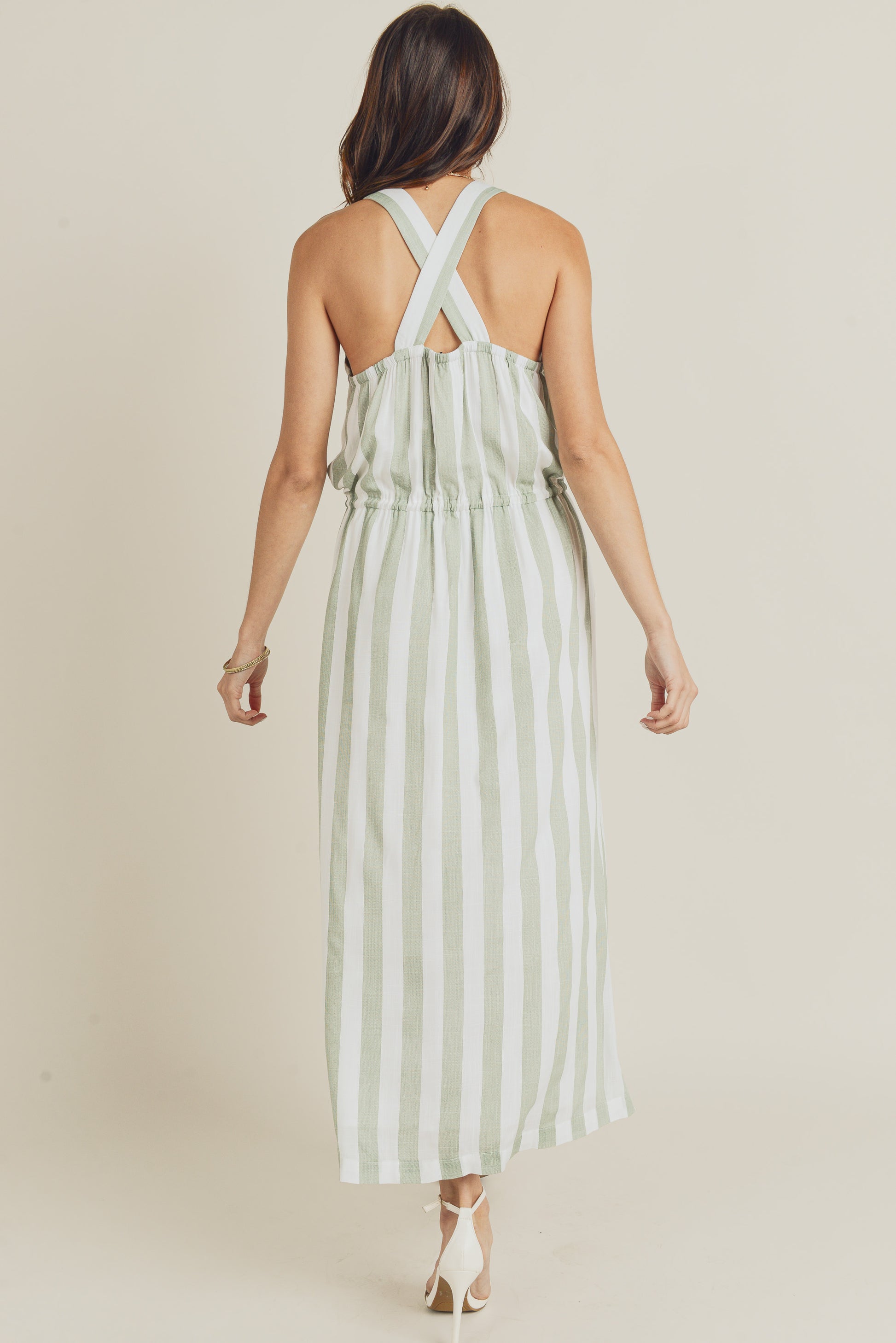 Sleeveless Drawstring Waist Easy Dress