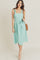 Cocktail Dresses Sleeveless Ruffle Strap Midi Dress Aqua Green