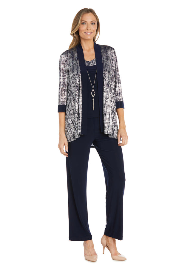 Metallic Printed Set Pant Suit Jacket R&M Richards 2587