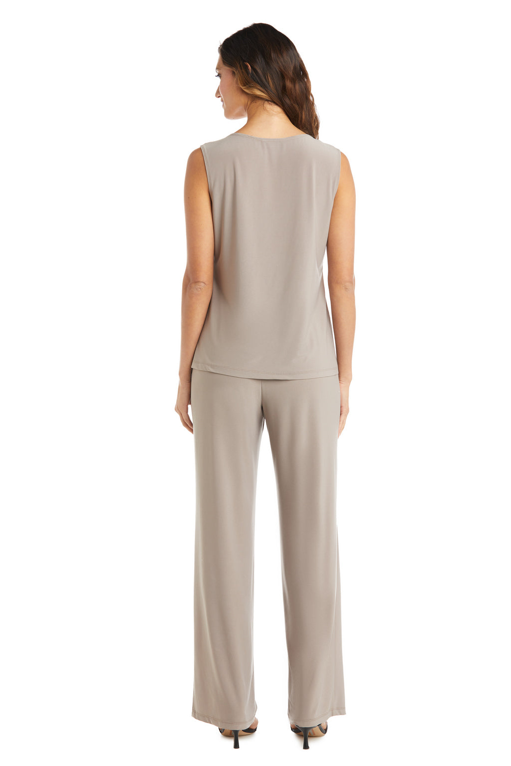 R&M Richards 2587 Metallic Printed Pant Suit Jacket Set