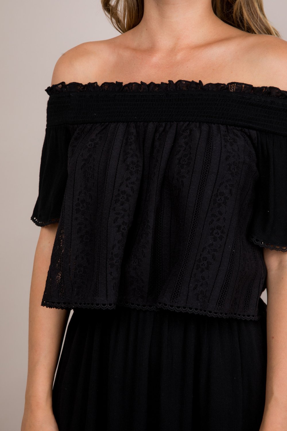 Off Shoulder Lace Maxi Dress