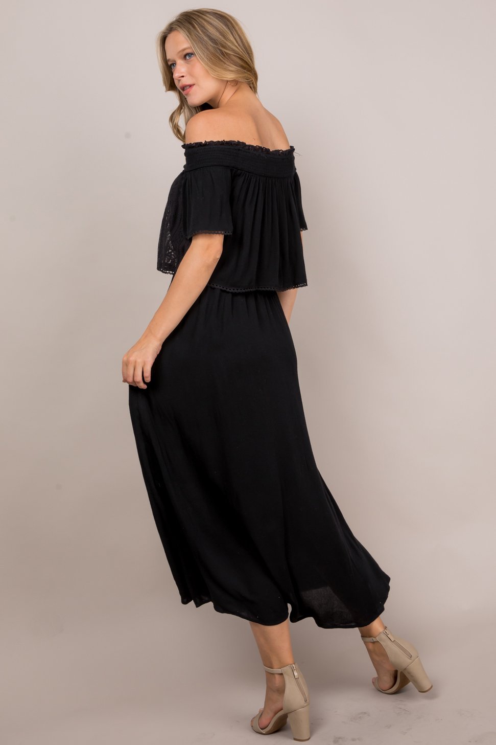 Loveland Off-Shoulder Lace Maxi Dress Black Pin by Rose on Fashion | Maxi  dress, Lace maxi dress, Off shoulder