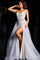 Prom Dresses Spaghetti Strap Over Skirt Embellished Prom Dress Off White