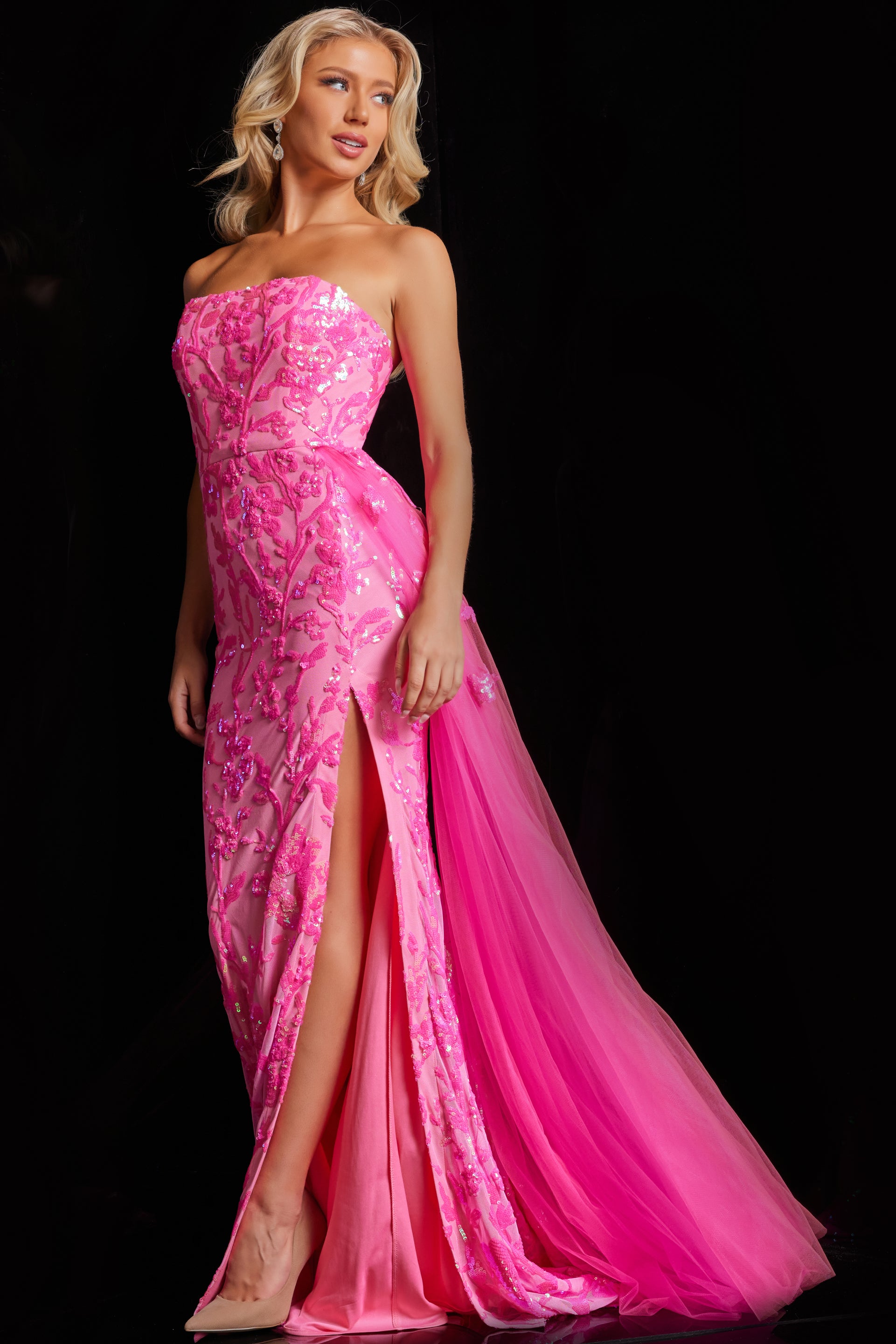 Jovani 26134 Side Tail Fitted Long Formal Prom Dress
