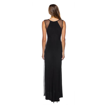 Formal Dresses Long Sleeveless Side Panel Dress Black Nude