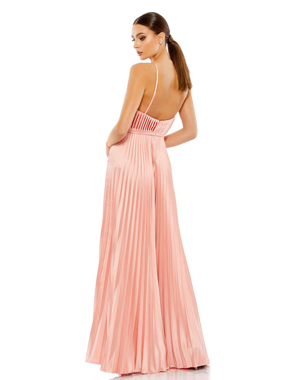 Tangerine Mac Duggal 26319 Formal Pleated Wide Leg Jumpsuit for $199.0 ...