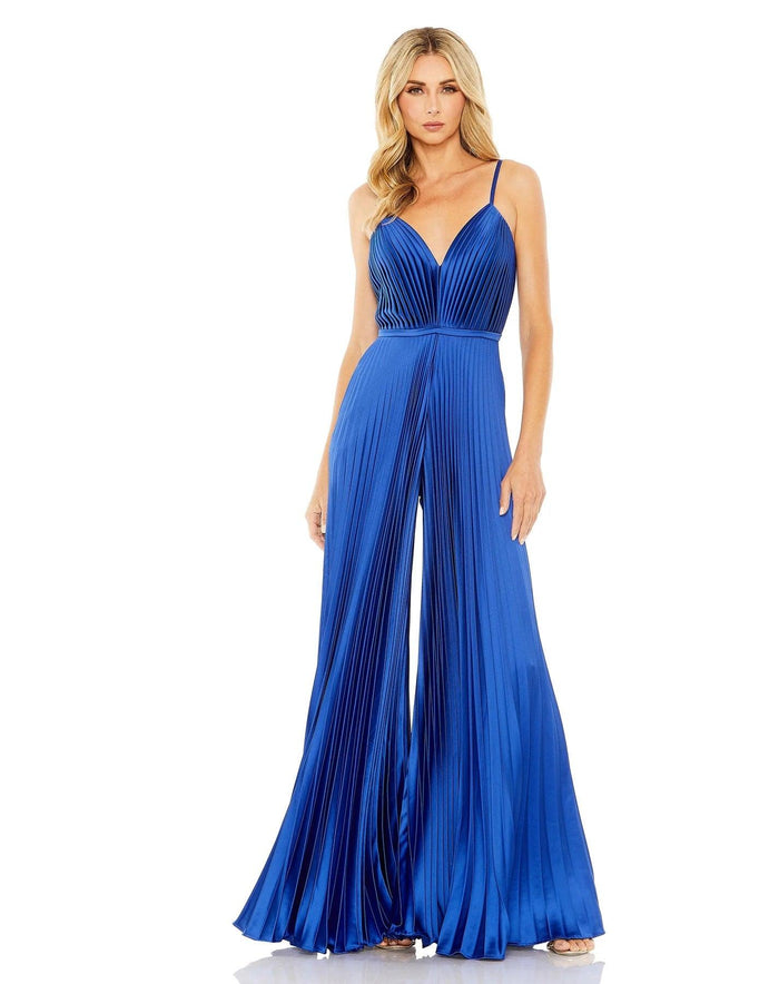 Jumpsuit Formal Pleated Wide Leg Jumpsuit Royal