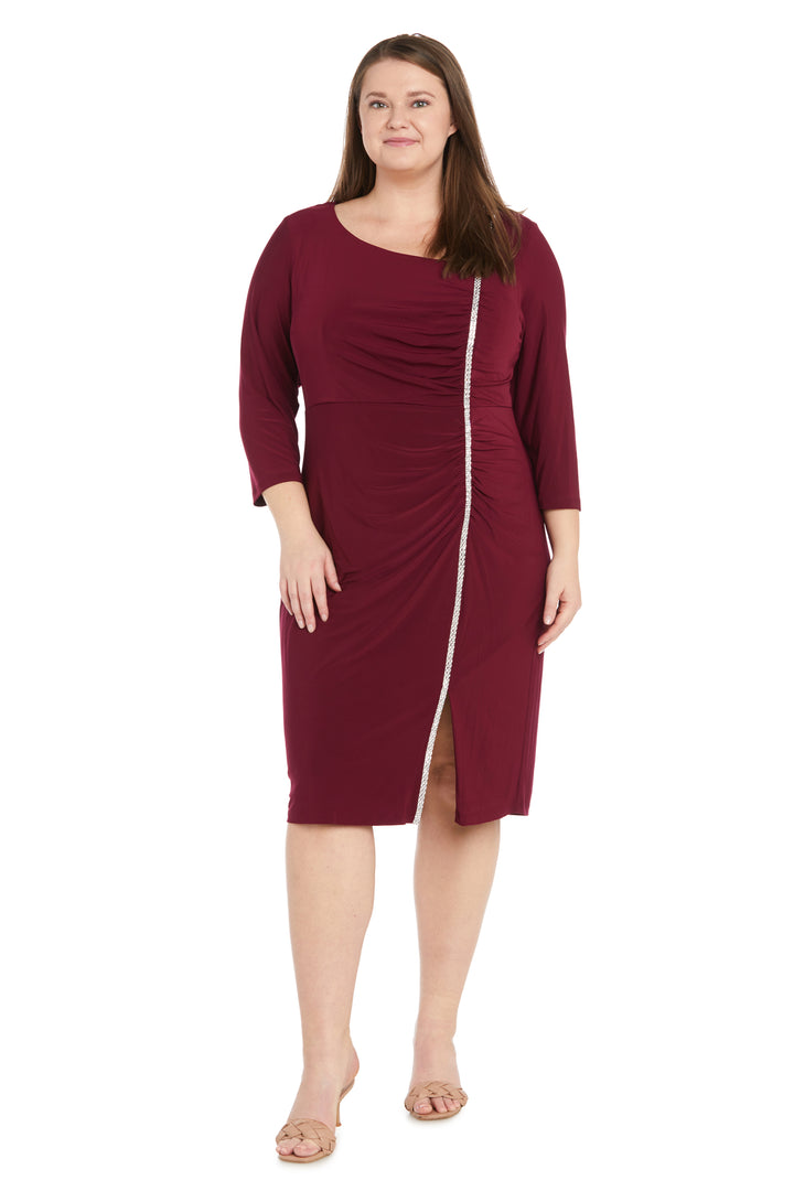 R&M Richards 2635W Short Fitted Plus Size Cocktail Knee Length Dress