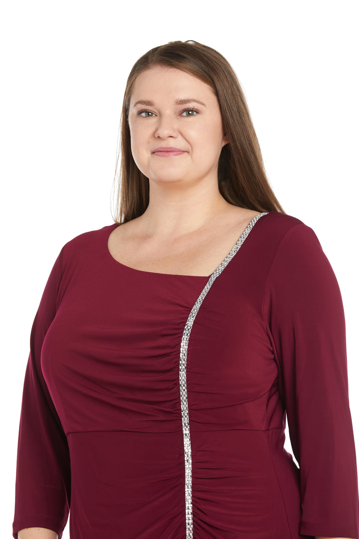 R&M Richards 2635W Short Fitted Plus Size Cocktail Knee Length Dress