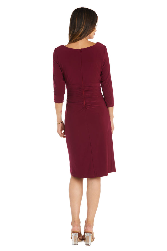Cocktail Dresses Short Fitted Cocktail Knee Length Dress Merlot
