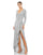 Mac Duggal Prom Long Sleeve High Low Dress Platinum