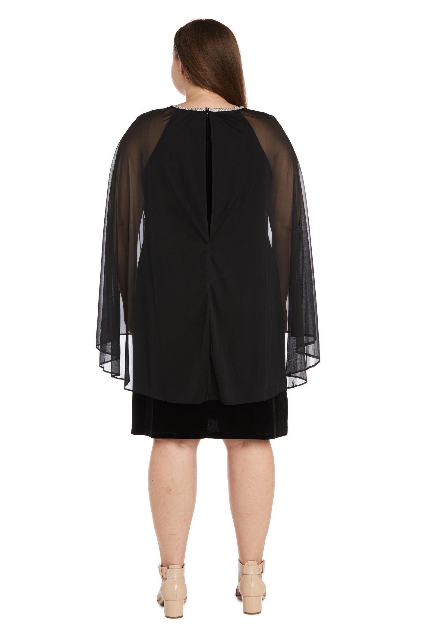 R&M Richards 2641W Short Plus Size Velvet Dress