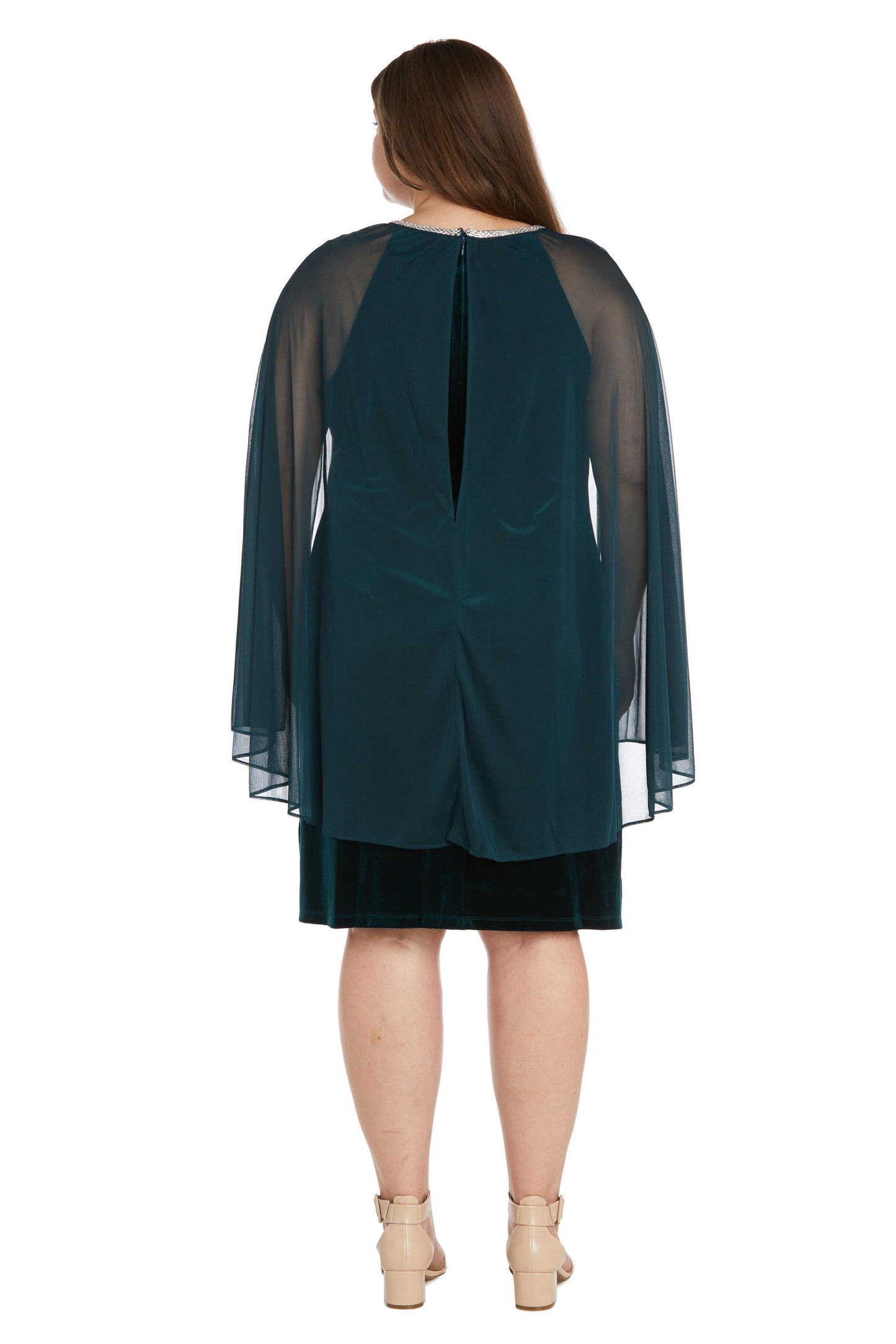 R&M Richards 2641W Short Plus Size Velvet Dress