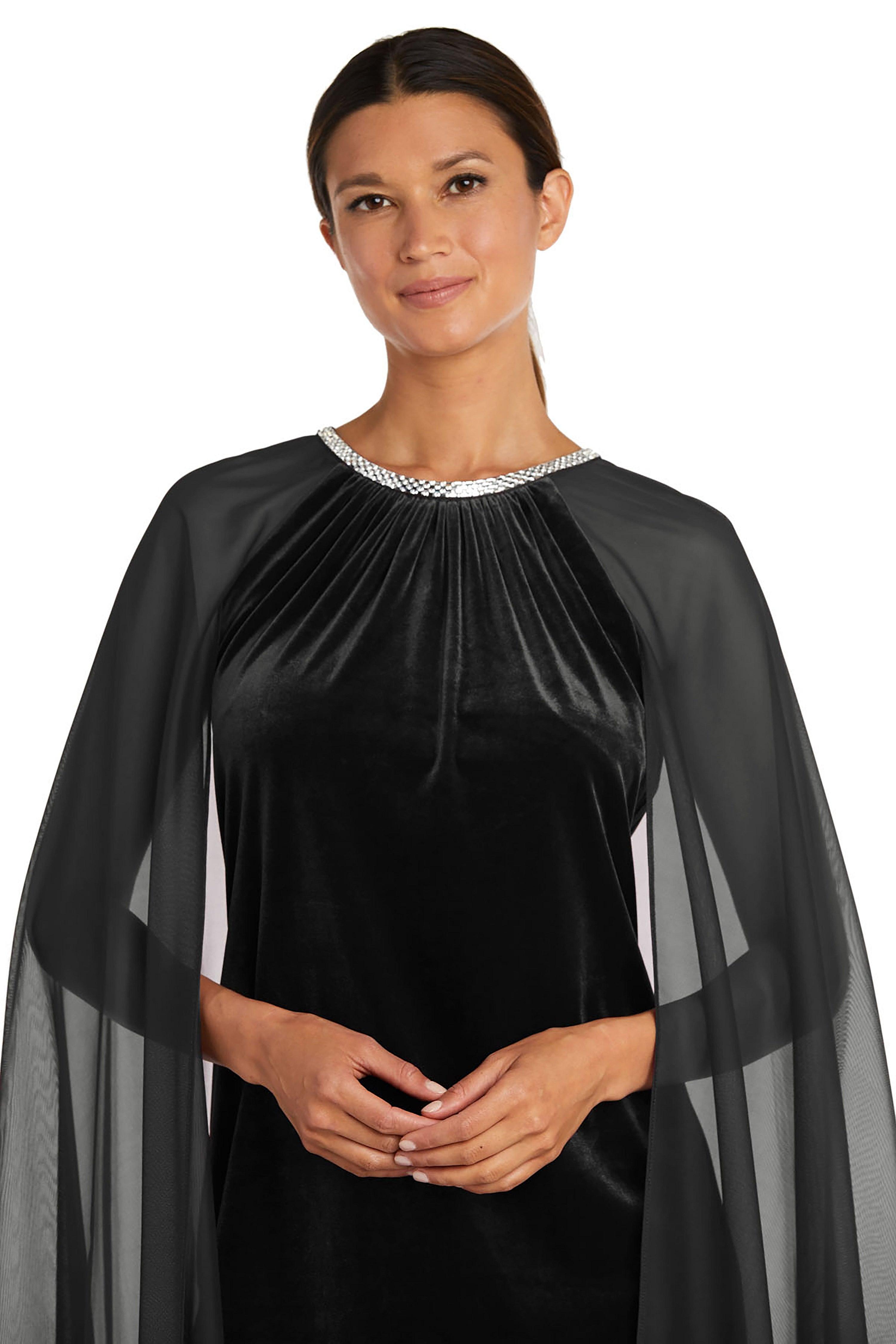 R&M Richards 2641 Short Cocktail Cape Dress