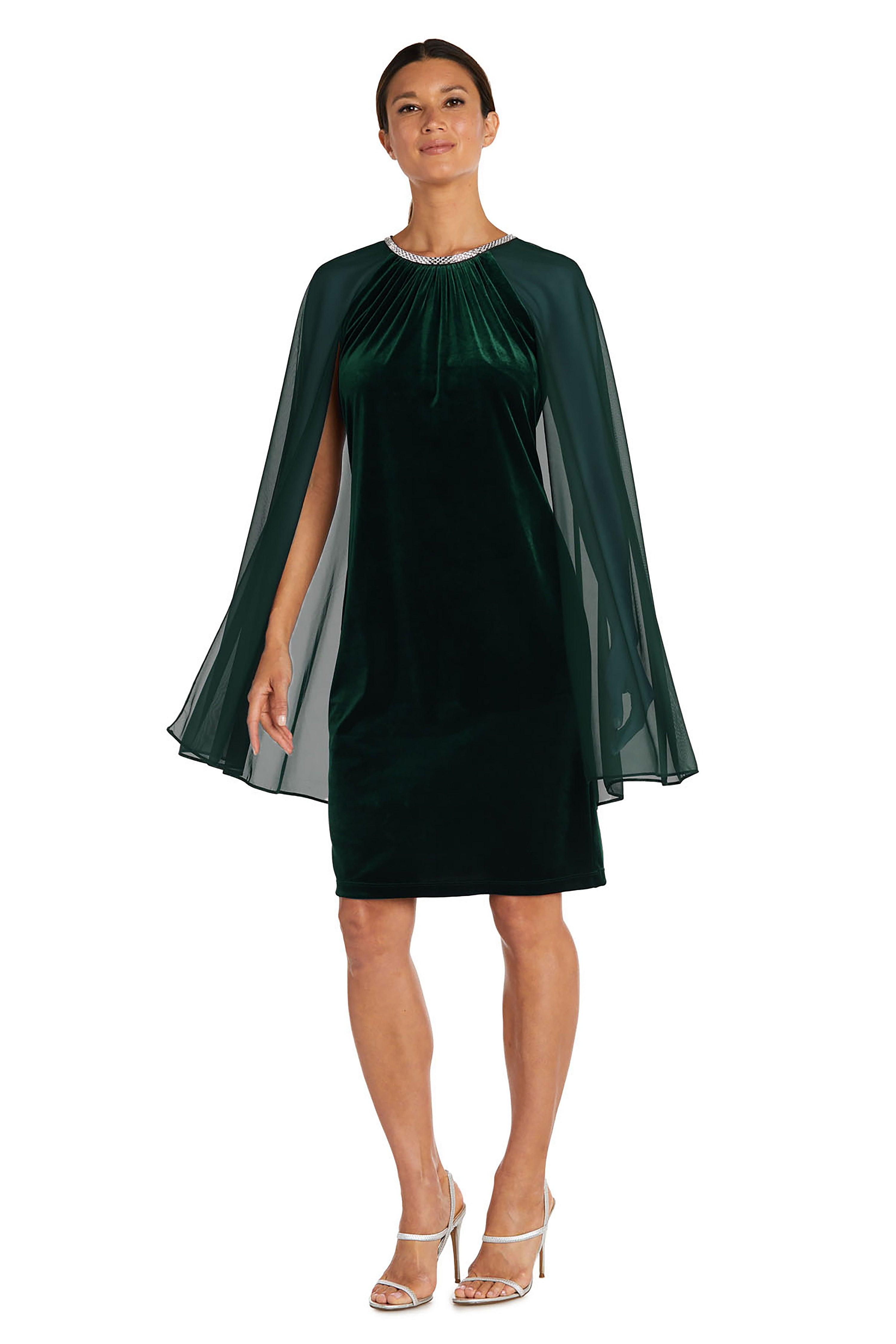 cocktail cape dress R&M Richards 2641 Short Cocktail Cape Dress