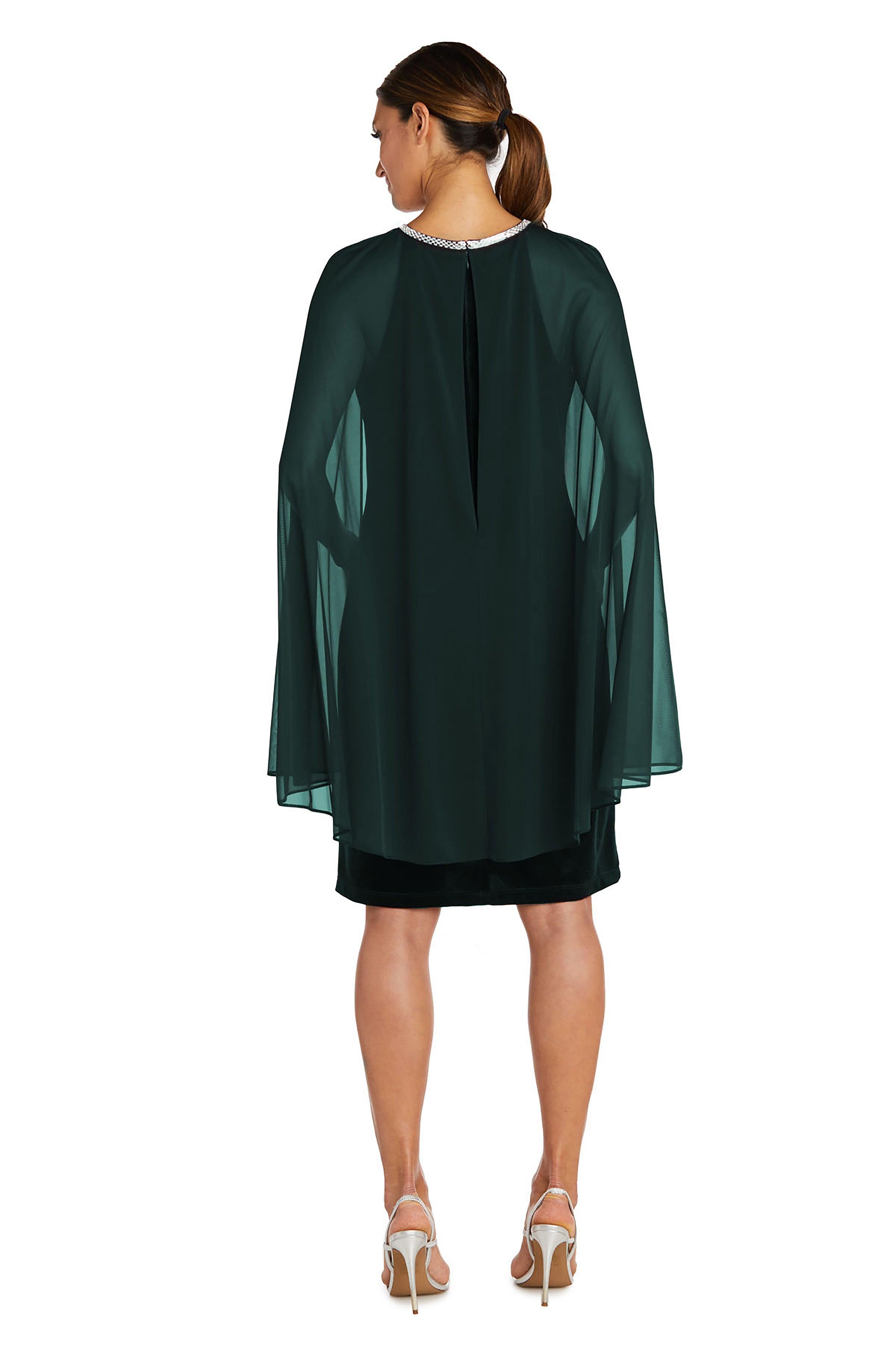 R&M Richards 2641P Short Petite Cape Cocktail Dress