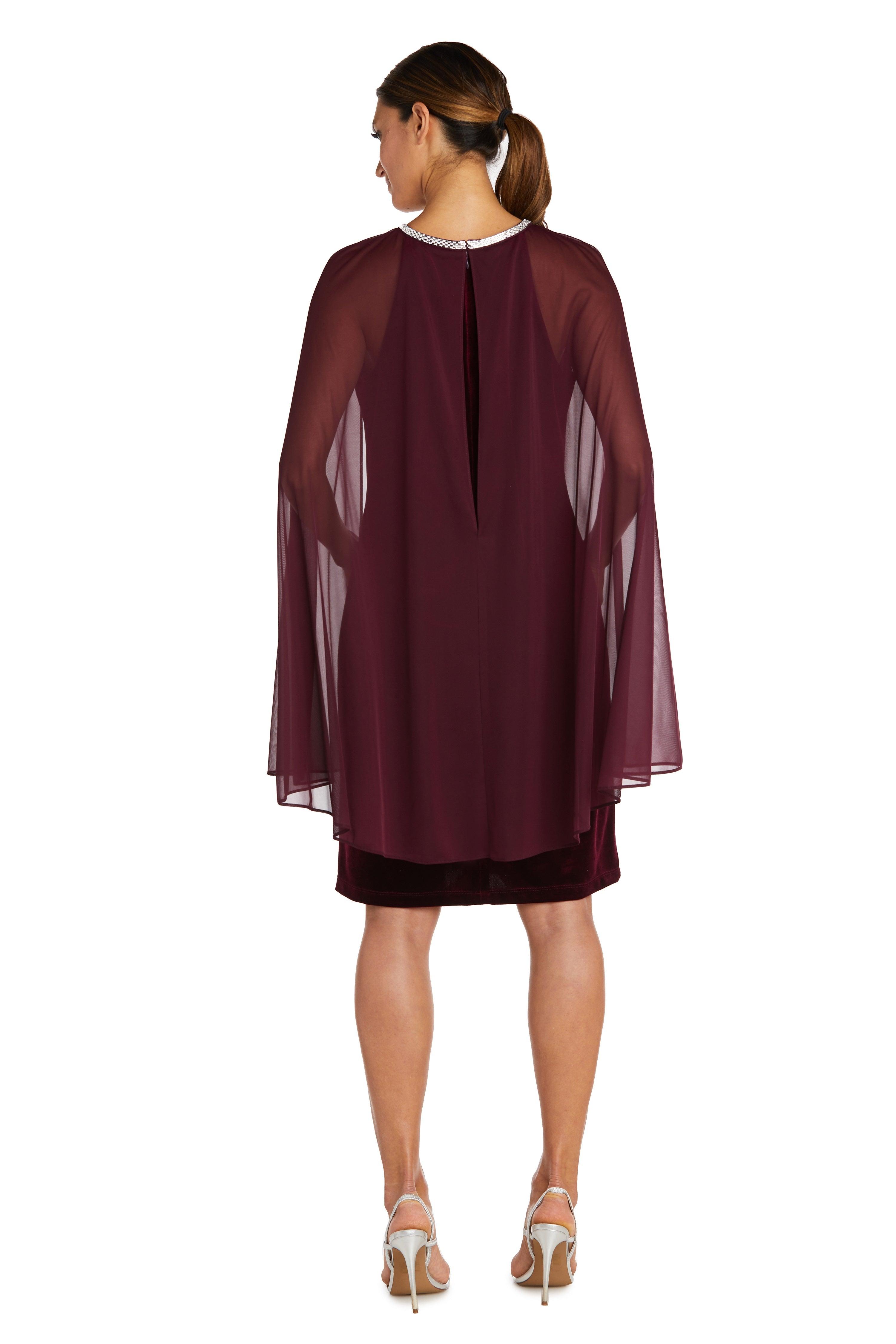 R&M Richards 2641P Short Petite Cape Cocktail Dress