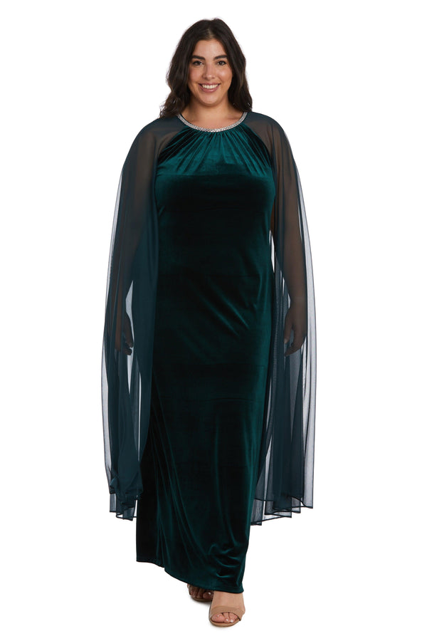 Long Formal Dress Plus Size Cape R&M Richards 2642W