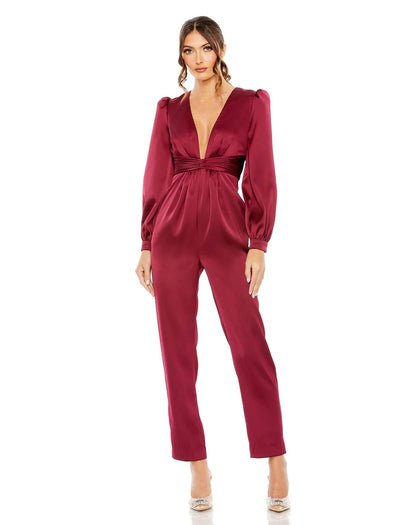 Jumpsuit Long Puff Sleeve Formal Jumpsuit Ruby