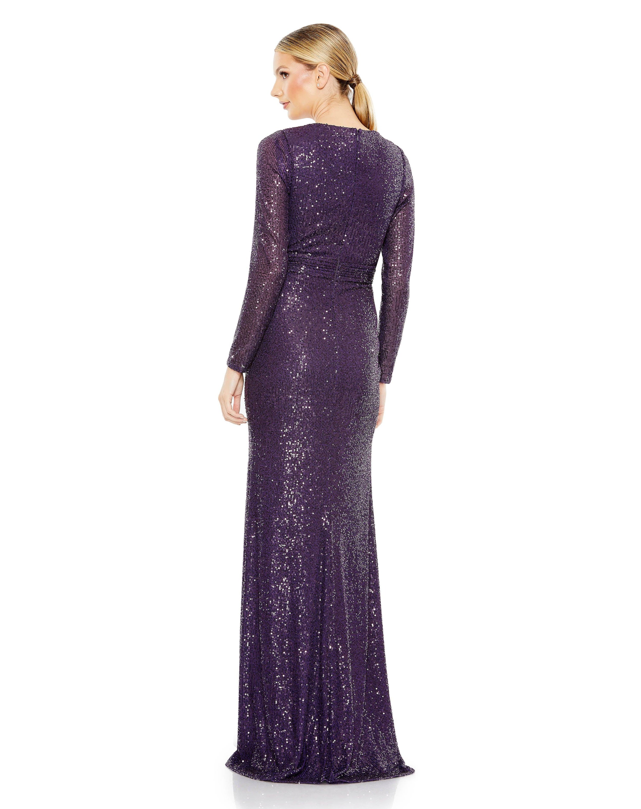 Formal Dresses Prom Long Sleeve Formal Dress Purple