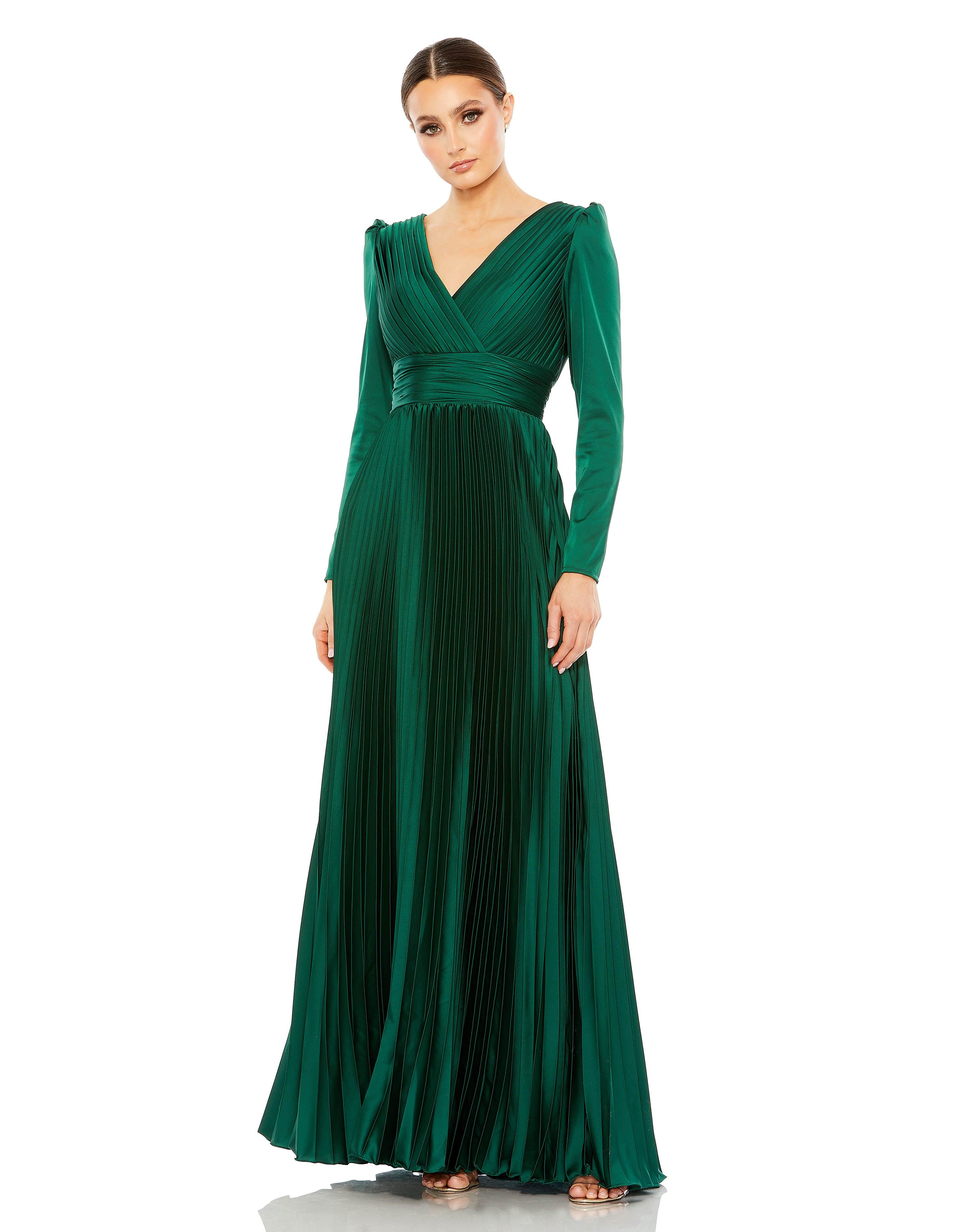 Mac Duggal 26542 Long Sleeve Formal Pleated Dress | The Dress Outlet Mac Duggal 26542 Long Sleeve Formal Pleated Dress | The Dress Outlet