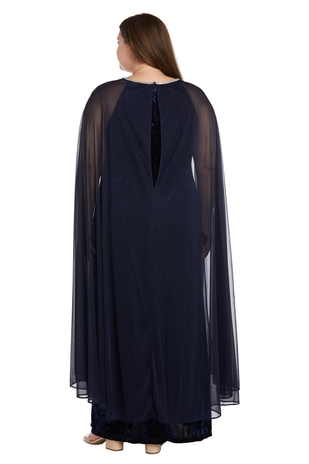 Plus Size Dresses Long Formal Plus Size Mother of the Bride Cape Dress Twilight
