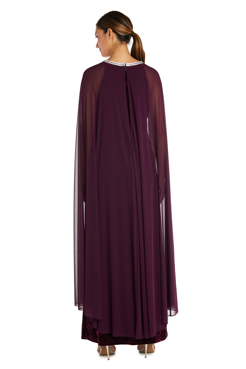 Plus Size Dresses Long Formal Plus Size Mother of the Bride Cape Dress Wine