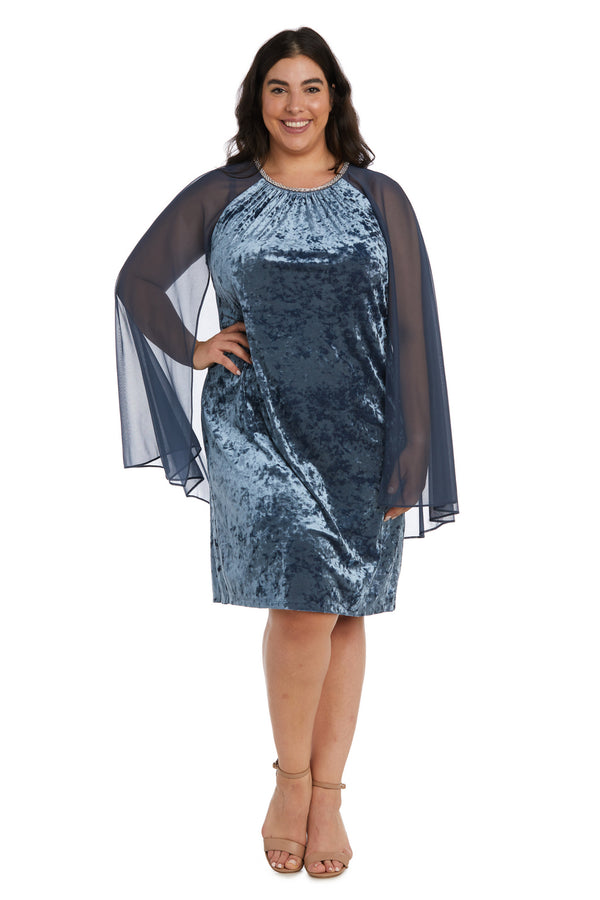 Plus Size Short Cocktail Dress Cape R&M Richards 2663W