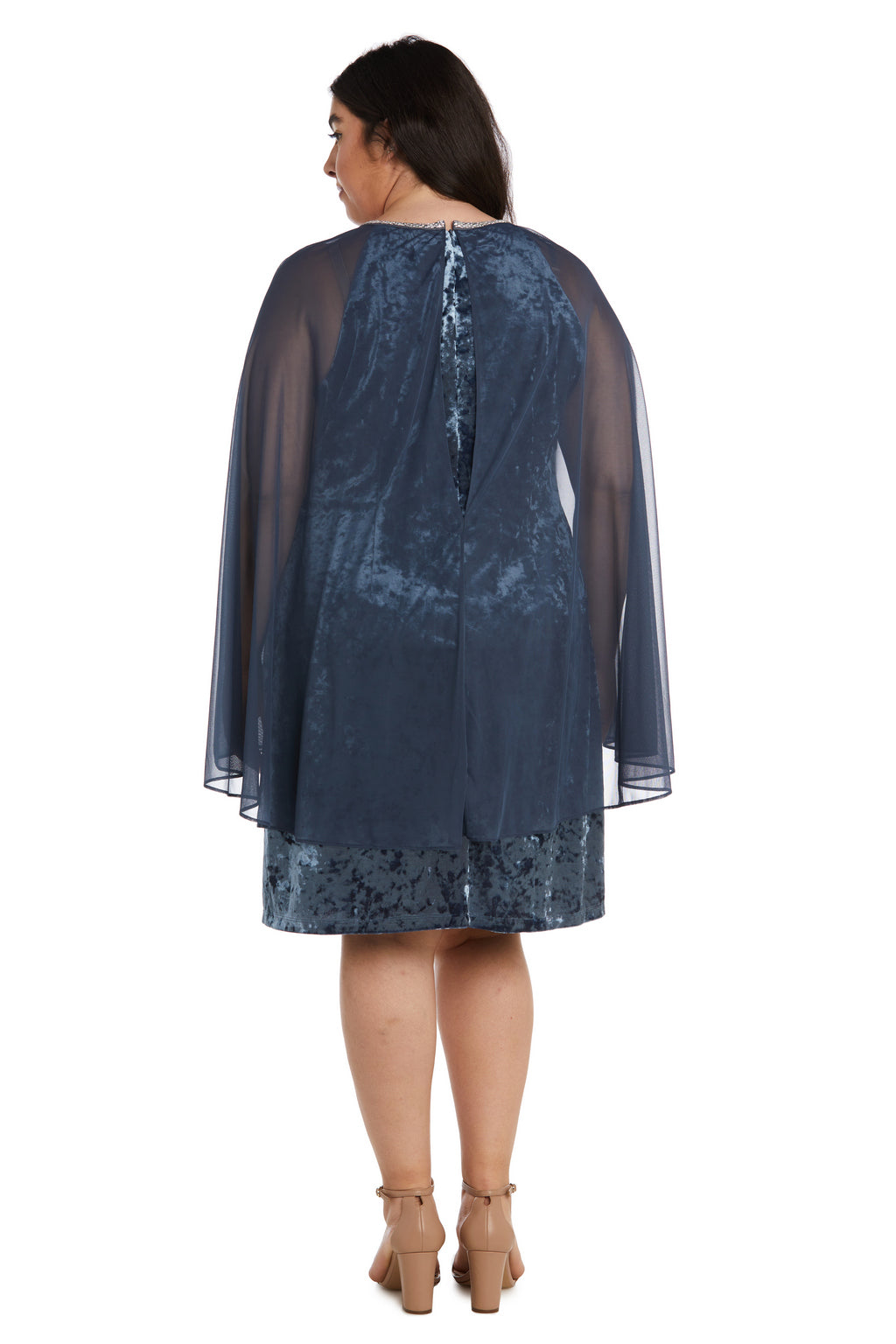 Plus Size Dresses Short Cocktail Plus Size Mother of the Bride Cape Dress Charcoal